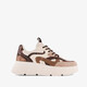 Dames dad sneakers beige bruin