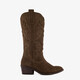 Suède dames cowboylaarzen bruin