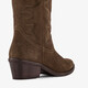 Suède dames cowboylaarzen bruin