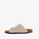 Suède dames bio slippers beige