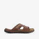 Leren heren slippers cognac bruin