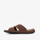 Leren heren slippers cognac bruin