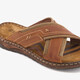 Leren slippers heren bruin