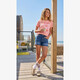Dames denim short donkerblauw