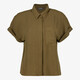 Dames blouse met korte mouwen olijfgroen