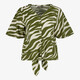 Geknoopte dames blouse zebraprint groen wit