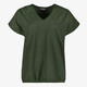 Dames T-shirt met V-hals donkergroen