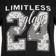 Dames T-shirt met kanten opdruk zwart