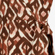 Dames jurk met grafische print bruin