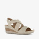 Dames sandalen met sleehak beige