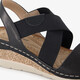 Dames sandalen met sleehak zwart