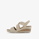 Dames sandalen met sleehak beige
