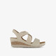 Dames sandalen met sleehak beige