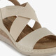Dames sandalen met sleehak beige