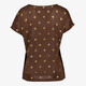 Dames top met goudkleurige print bruin
