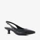Dames slingback pumps croco print zwart