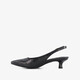 Dames slingback pumps croco print zwart