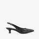 Dames slingback pumps croco print zwart