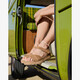 Leren dames sandalen cognac