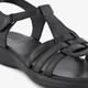 Leren dames sandalen zwart