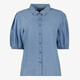 Dames spijkerblouse met korte pofmouwtjes