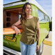 Dames top met strikdetail groen