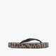 Dames teenslippers met panterprint bruin zwart