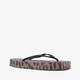 Dames teenslippers met panterprint bruin zwart