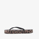 Dames teenslippers met panterprint bruin zwart