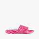 Dames badslippers met zebraprint roze rood