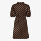 Dames blousejurk met stippen bruin