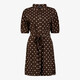 Dames blousejurk met stippen bruin