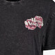 Dames acid wash T-shirt met backprint zwart
