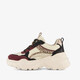 Meisjes dad sneakers beige bordeaux