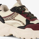 Meisjes dad sneakers beige bordeaux