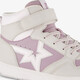 Meisjes hoge sneakers grijs roze