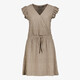 Dames jurk met ajour details taupe