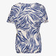 Dames top met print blauw wit