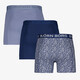 Heren boxershorts 3 pack blauw print