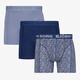 Heren boxershorts 3 pack blauw print