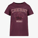 Meisjes T-shirt met kersen en pailletten rood