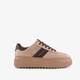 Dames sneakers met plateauzool beige