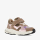 Leren meisjes sneakers met metallic details bruin