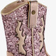 Leren meisjes cowboylaarzen roze beige