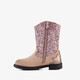 Leren meisjes cowboylaarzen roze beige