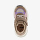 Leren meisjes sneakers met metallic details bruin