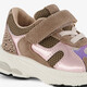 Leren meisjes sneakers met metallic details bruin