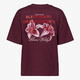 Oversized dames T-shirt met backprint bordeaux