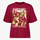 Oversized dames T-shirt met print rood goud