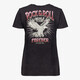 Dames acid wash T-shirt met backprint